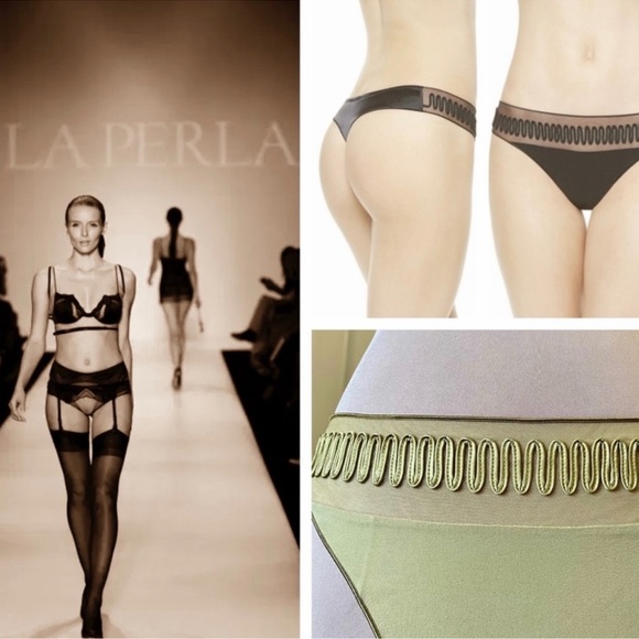 NWT La Perla Zigzag Soutache Thong Panties - Picture 16 of 16